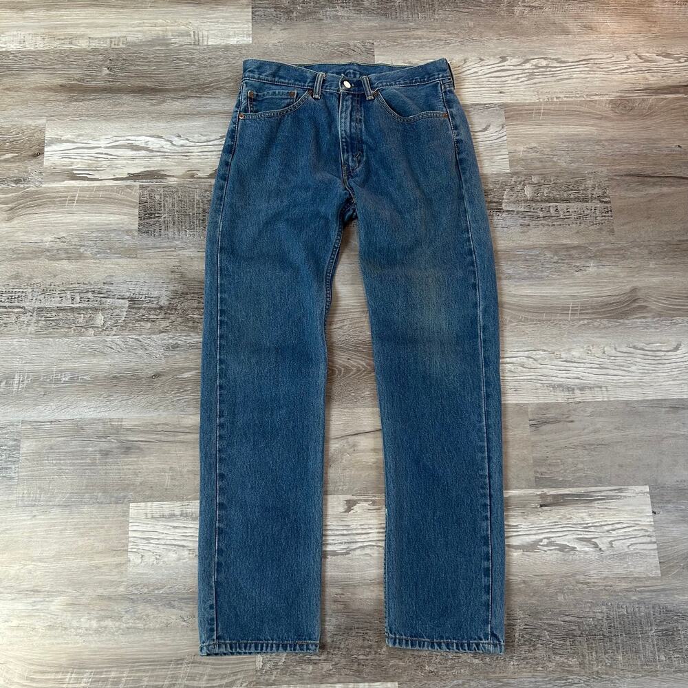 Levi's 505 Regular Fit Straight Leg Jeans Medium Wash Blue Denim 34x34 Classic